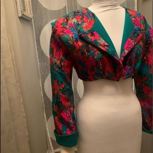 Printed silk reversible bolero